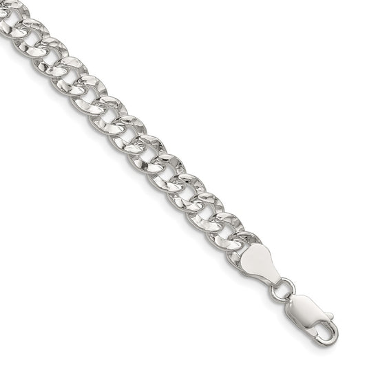 Buy Stylish Hammered Curb Chain in Sterling Silver - 6.35mm, Affordable Price