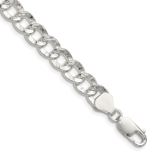 High-Quality 7.6mm Hammered Curb Chain in Sterling Silver | Stylish Value