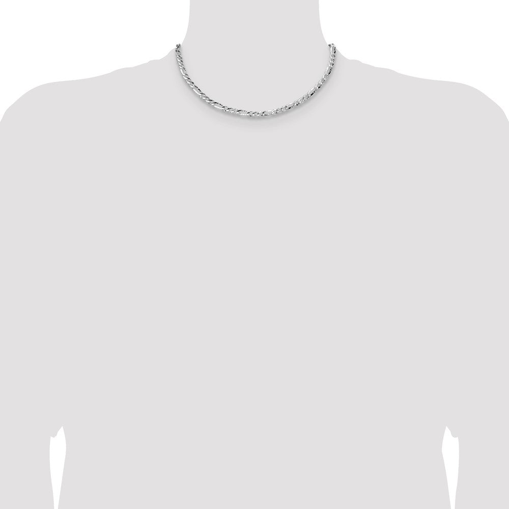 Exclusive Hammered Figaro Chain - 4.75mm Width, Stylish Sterling Silver