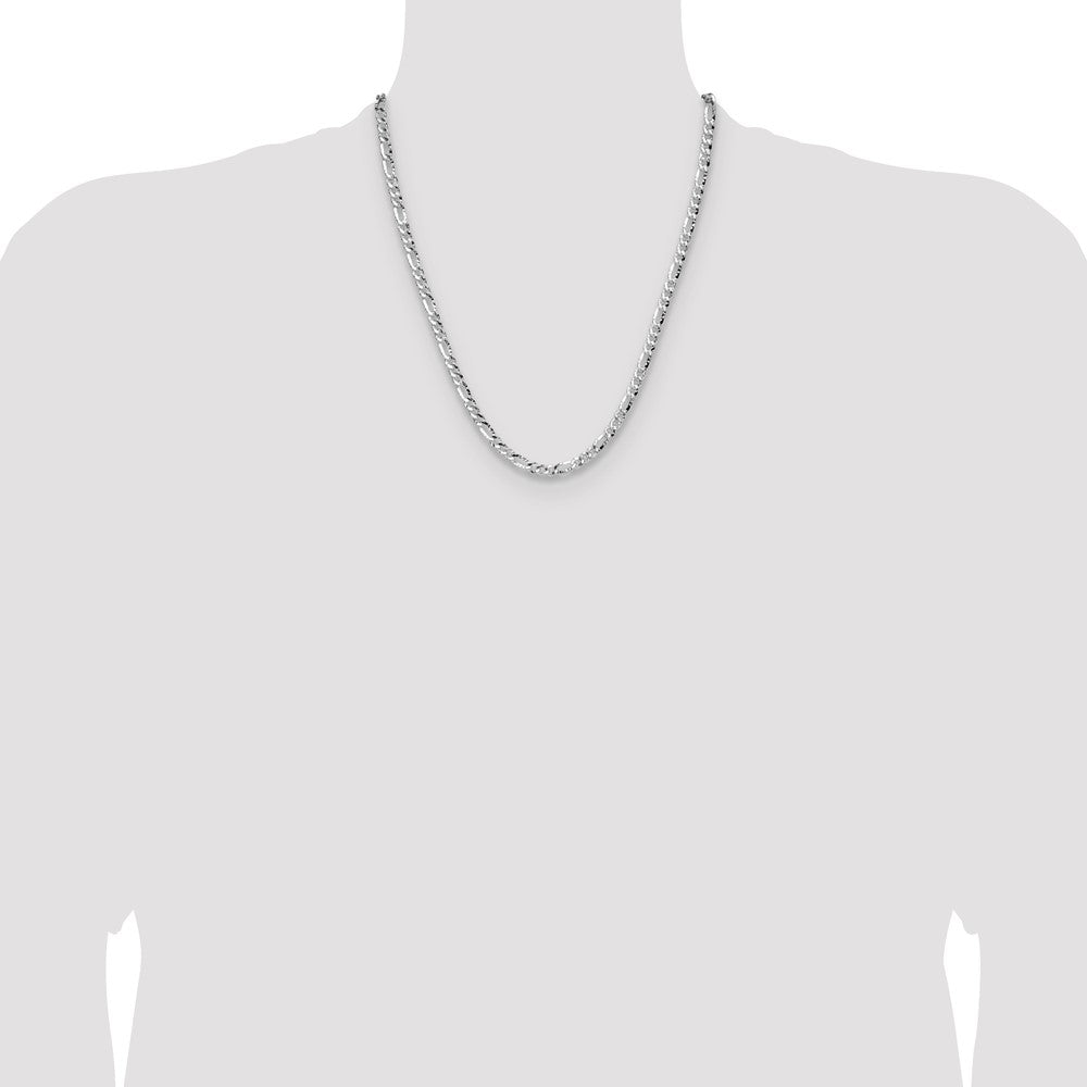 Buy Exclusive 4.75mm Hammered Figaro Chain in Sterling Silver - Stylish Value