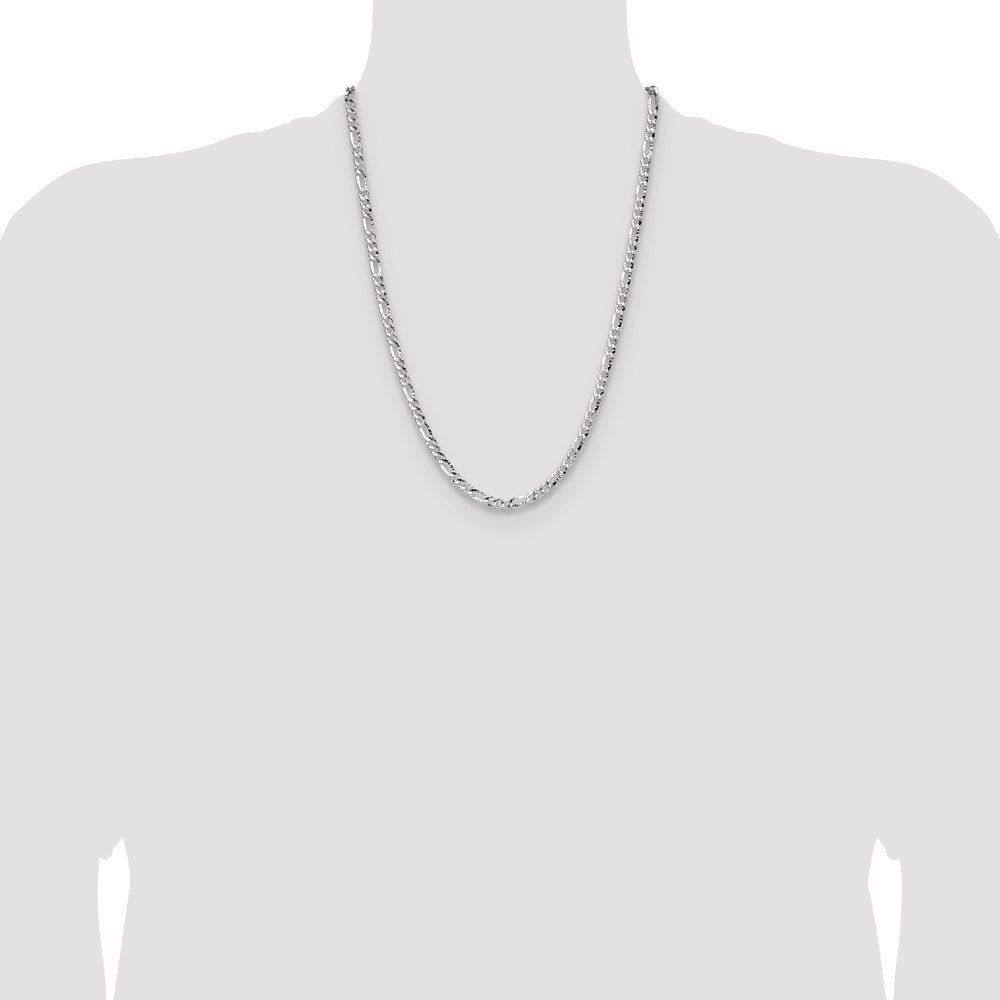 Buy Stylish Hammered Figaro Chain in Sterling Silver - 4.75mm Width!