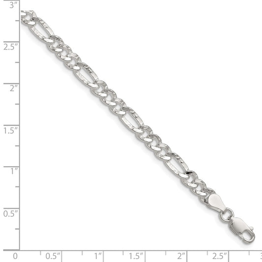 Buy Stylish Hammered Figaro Chain - 4.75mm Width in Sterling Silver