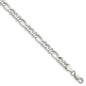 Buy Stylish Hammered Figaro Chain - 4.75mm Width in Sterling Silver-1