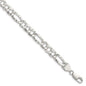 Buy Stylish 7.6mm Hammered Figaro Chain in Sterling Silver - Luxury Value!-1