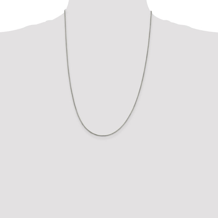 High-Quality Rhodium-Plated Sterling Silver 1.25mm Chain - Stylish Value!-4