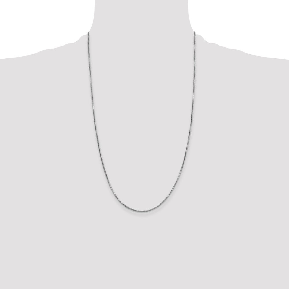 Buy Stylish Rhodium-Plated Sterling Silver 1.25mm Box Chain - Affordable Luxury