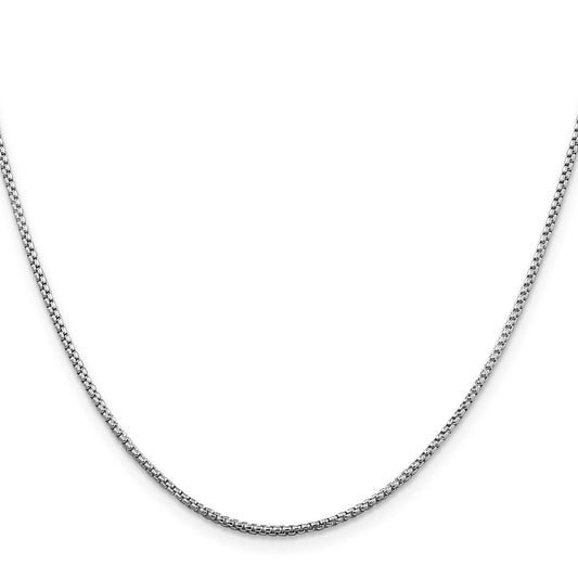 Buy Exclusive Rhodium-Plated 1.5mm Round Box Chain in Sterling Silver - Stylish Value