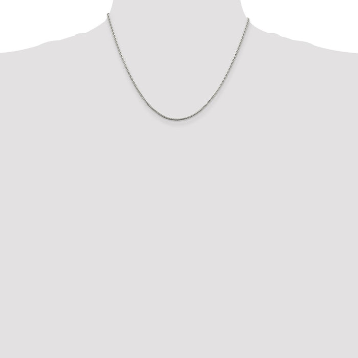 Buy Exclusive Rhodium-Plated 1.5mm Round Box Chain in Sterling Silver - Stylish Value-4