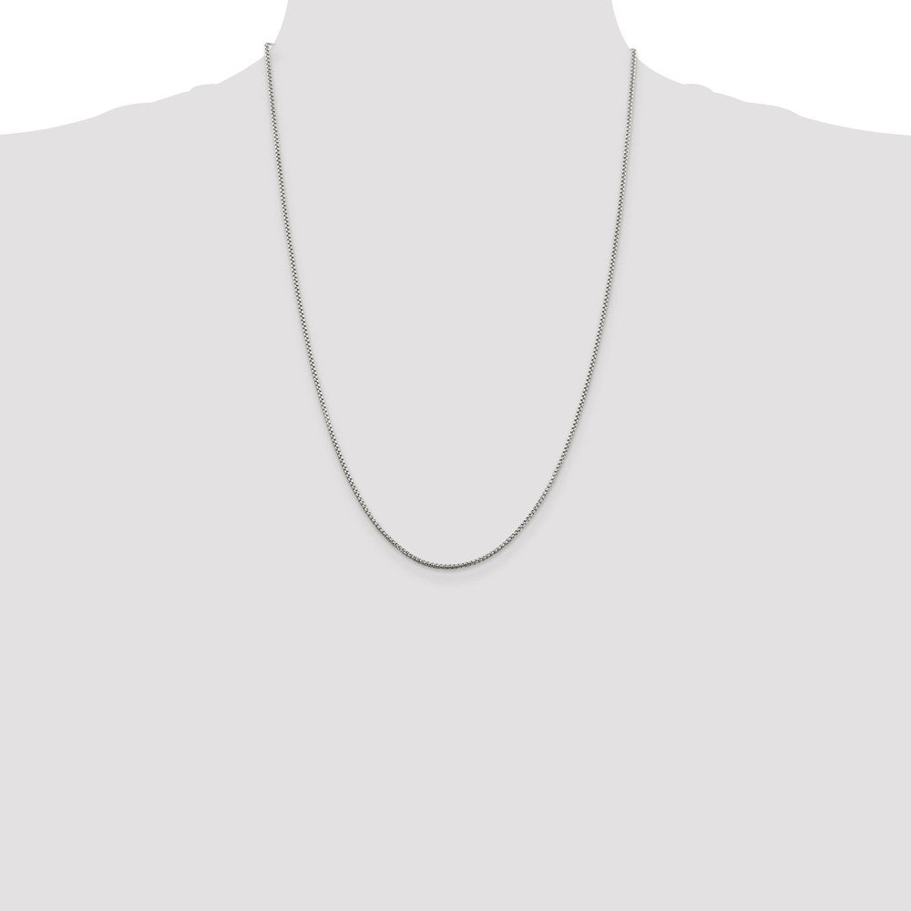 Buy Stylish Rhodium-Plated 1.5mm Round Box Chain in Sterling Silver - Affordable Value!