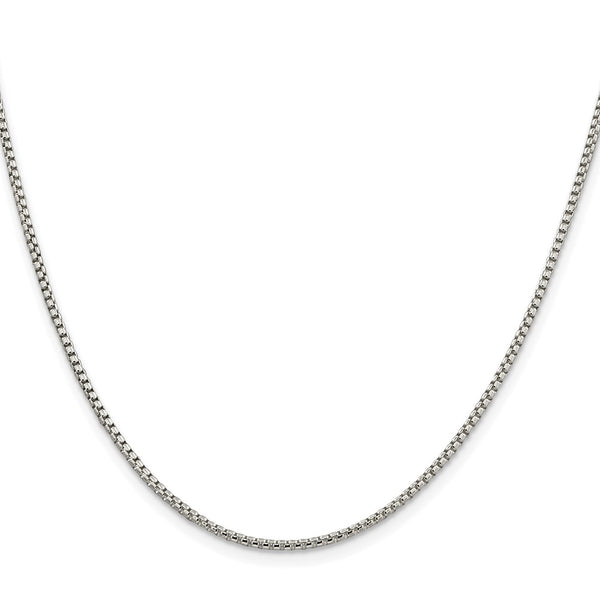 Rhodium-Plated 1.75mm Sterling Silver Box Chain