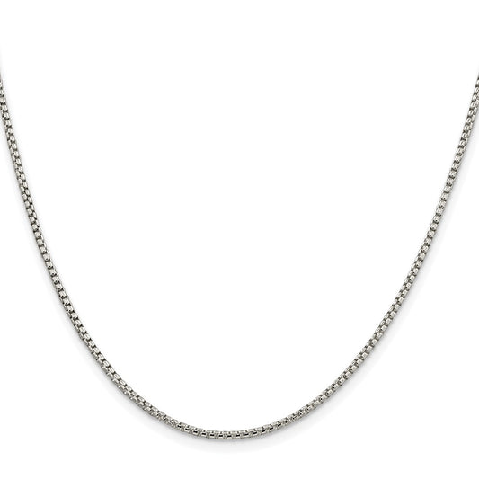 Buy Stylish Rhodium-Plated Sterling Silver 1.75mm Box Chain - Luxury Value!