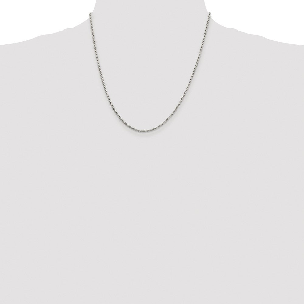 Buy Stylish Rhodium-Plated Sterling Silver 1.75mm Box Chain - Luxury Value!