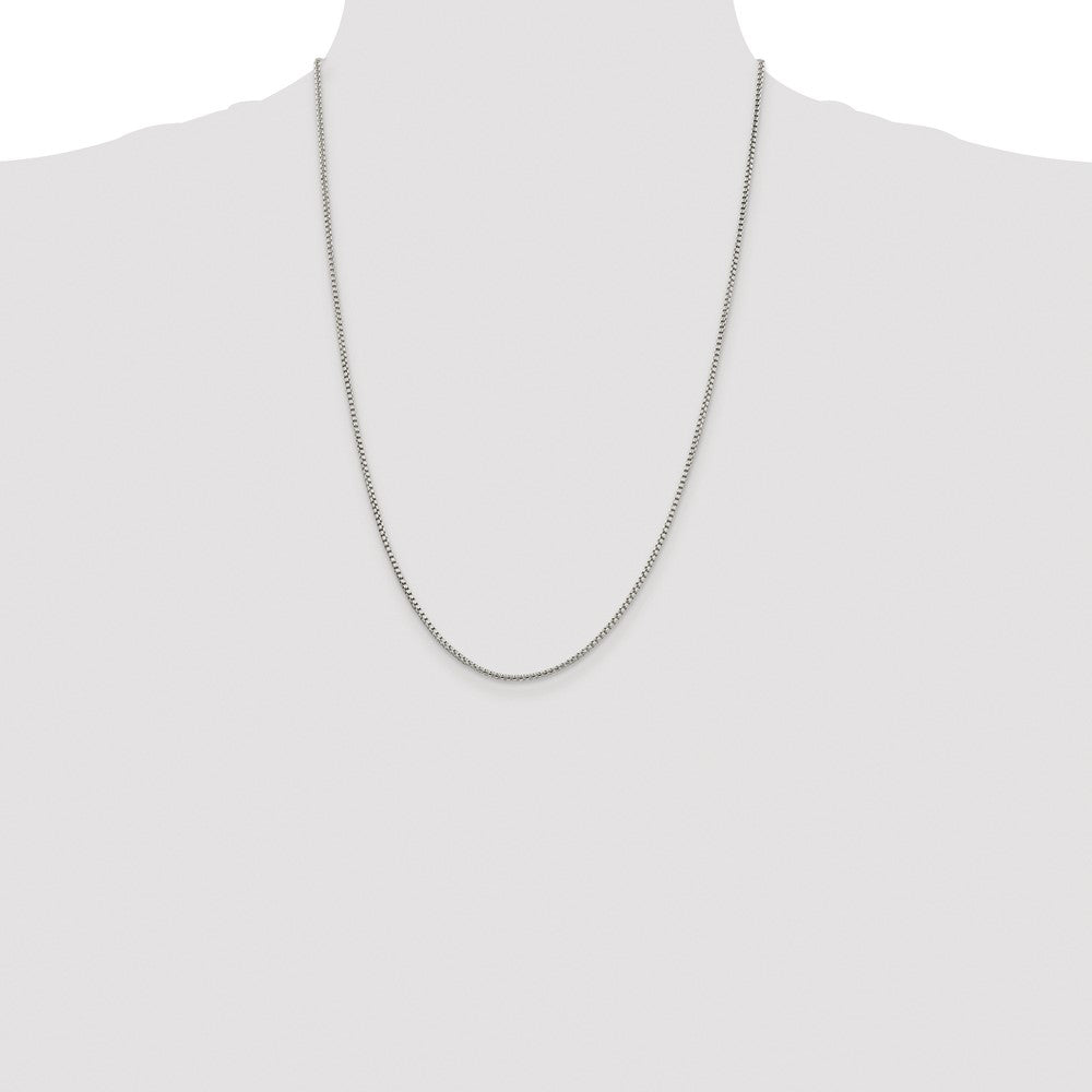 Buy Stylish Rhodium-Plated Sterling Silver 1.75mm Round Box Chain - Affordable Luxury!