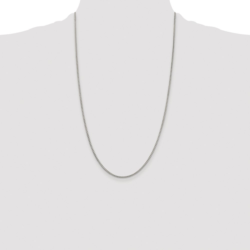 Buy Stylish Rhodium-Plated Sterling Silver 1.75mm Box Chain - Affordable Luxury