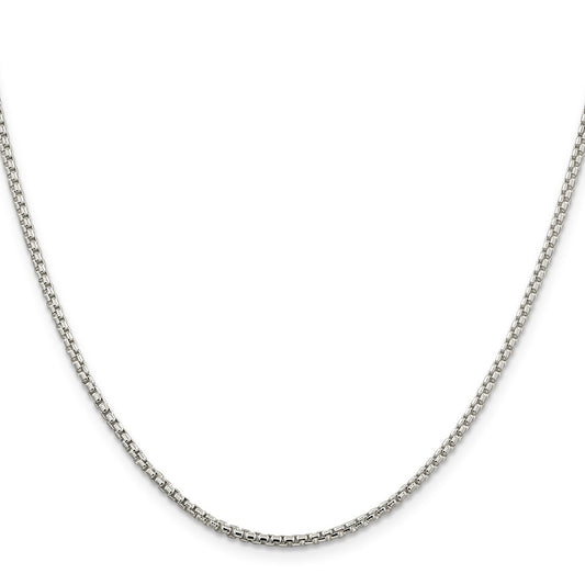 Buy Stylish 2mm Round Box Chain in Sterling Silver - Affordable Luxury Jewelry
