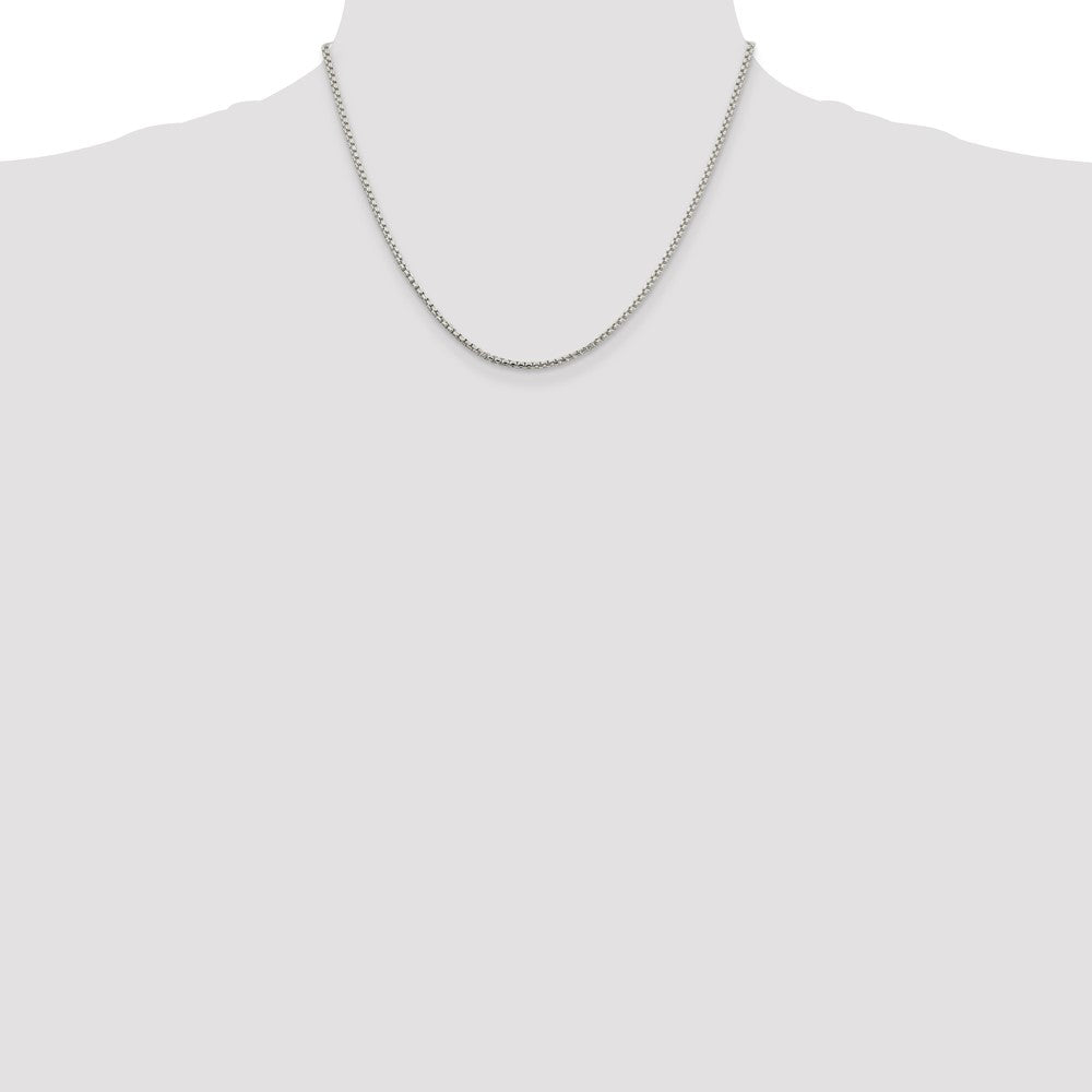Buy Stylish 2mm Round Box Chain in Sterling Silver - Luxury & Quality