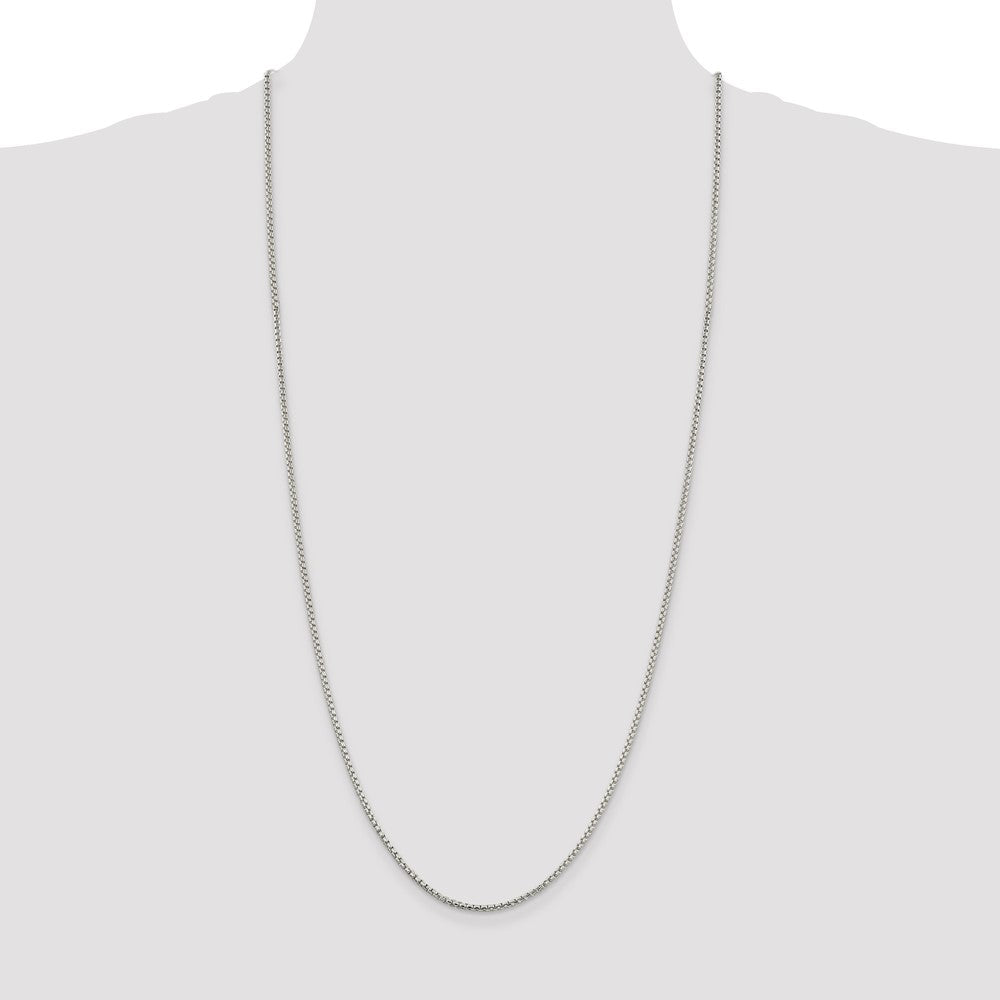 Buy 2mm Round Box Chain in Stylish Sterling Silver - High-Quality Value!