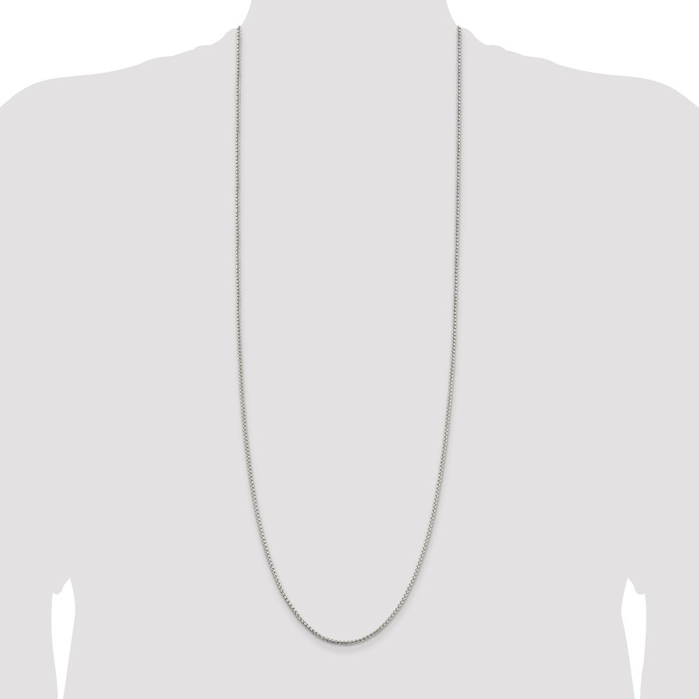 Exclusive 2mm Round Box Chain in Sterling Silver - Stylish and Affordable Jewelry