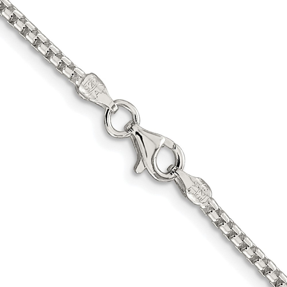 Buy Stylish Rhodium-Plated 2mm Round Box Chain in Sterling Silver - Affordable Price!
