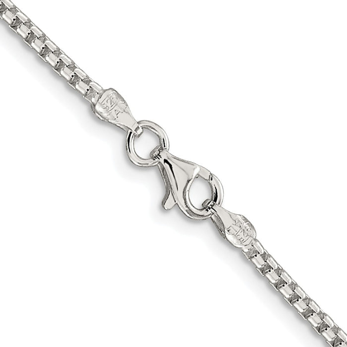 Buy Stylish Rhodium-Plated 2mm Round Box Chain in Sterling Silver - Affordable Price!-3