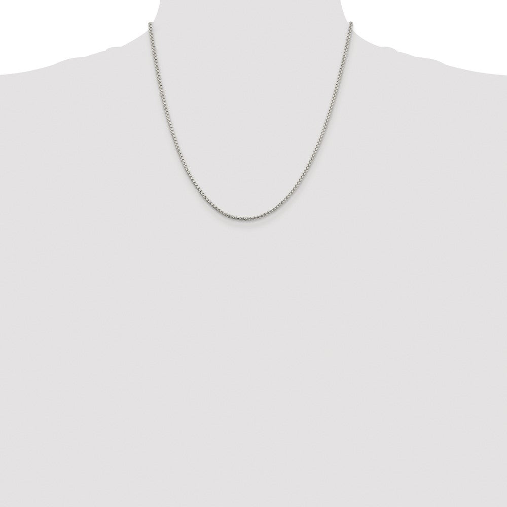 Buy Stylish 2mm Rhodium-Plated Box Chain in Sterling Silver - High Quality