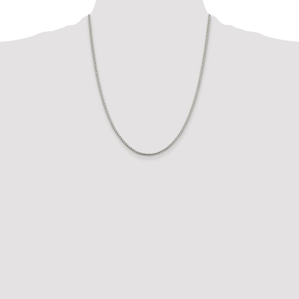 Buy Stylish 2mm Rhodium-Plated Box Chain in Sterling Silver - Affordable Luxury