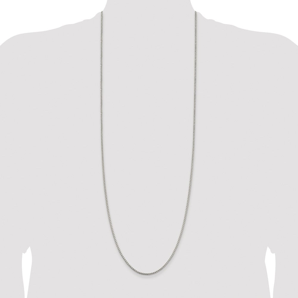 Buy Stylish 2mm Rhodium-Plated Box Chain in Sterling Silver - Affordable Luxury