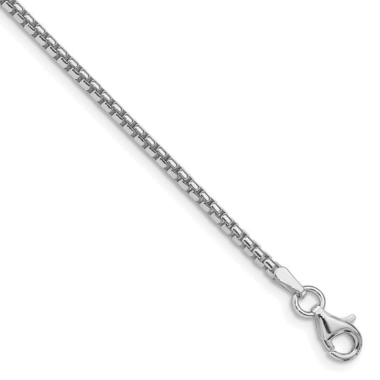 Buy Stylish 2mm Rhodium-Plated Box Chain in Sterling Silver - Affordable Luxury
