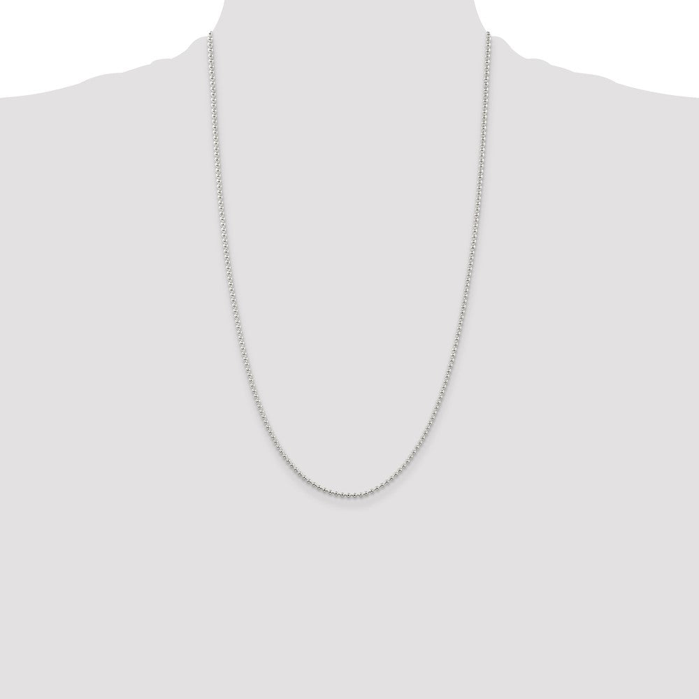 Exclusive 2mm Sterling Silver Beaded Chain - Stylish & Affordable Jewelry