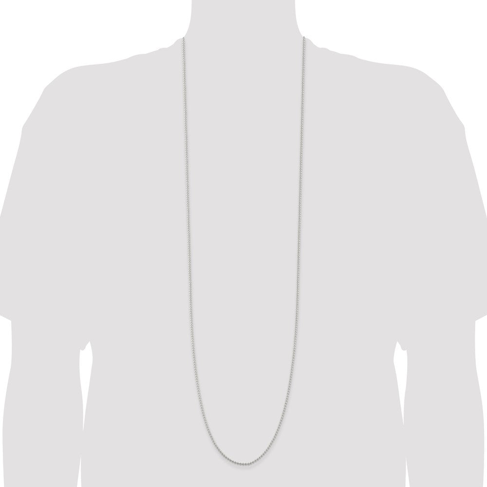 High-Quality 2mm Sterling Silver Beaded Chain - Stylish & Affordable Option