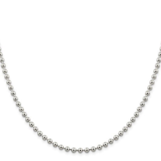 Buy Stylish 4mm Sterling Silver Beaded Chain - Affordable Luxury Jewelry