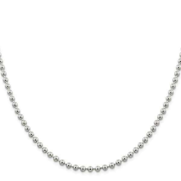 4mm Sterling Silver Beaded Chain - Style GR1-1030779