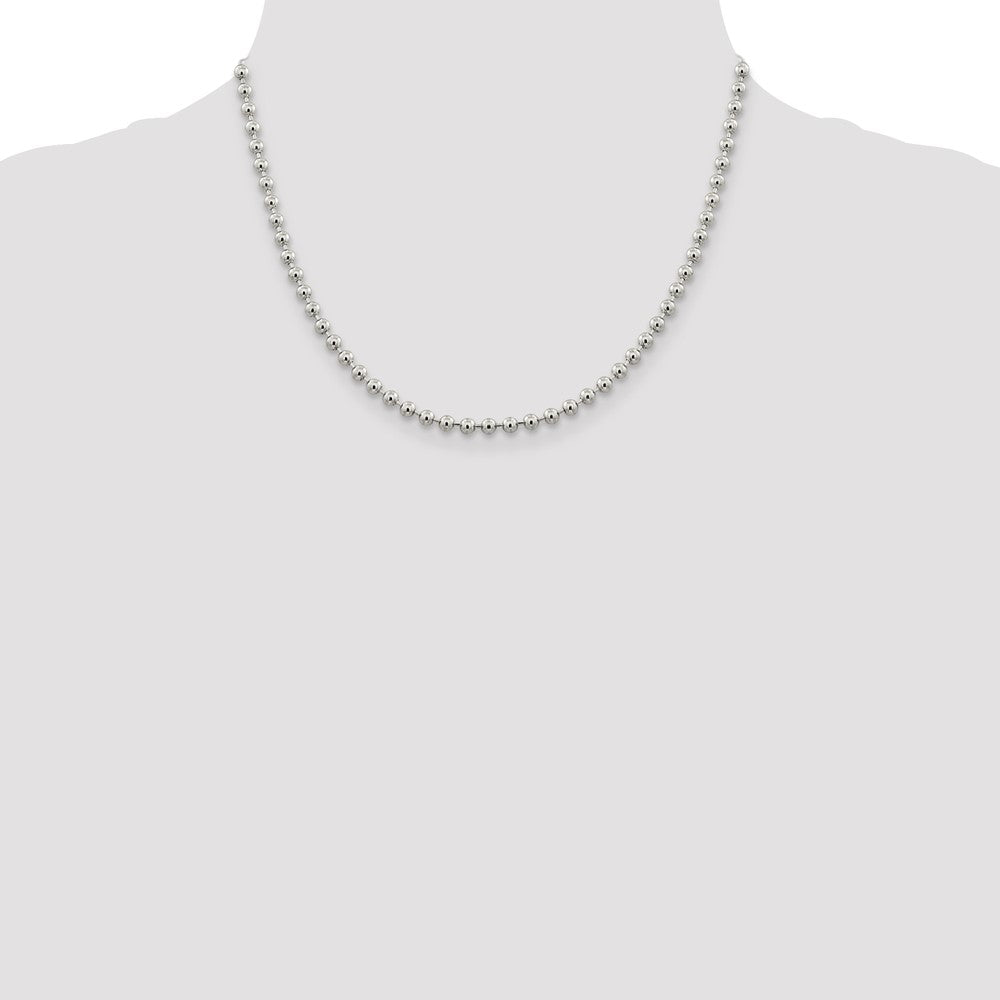 Buy Stylish 4mm Sterling Silver Beaded Chain - Affordable Luxury Jewelry