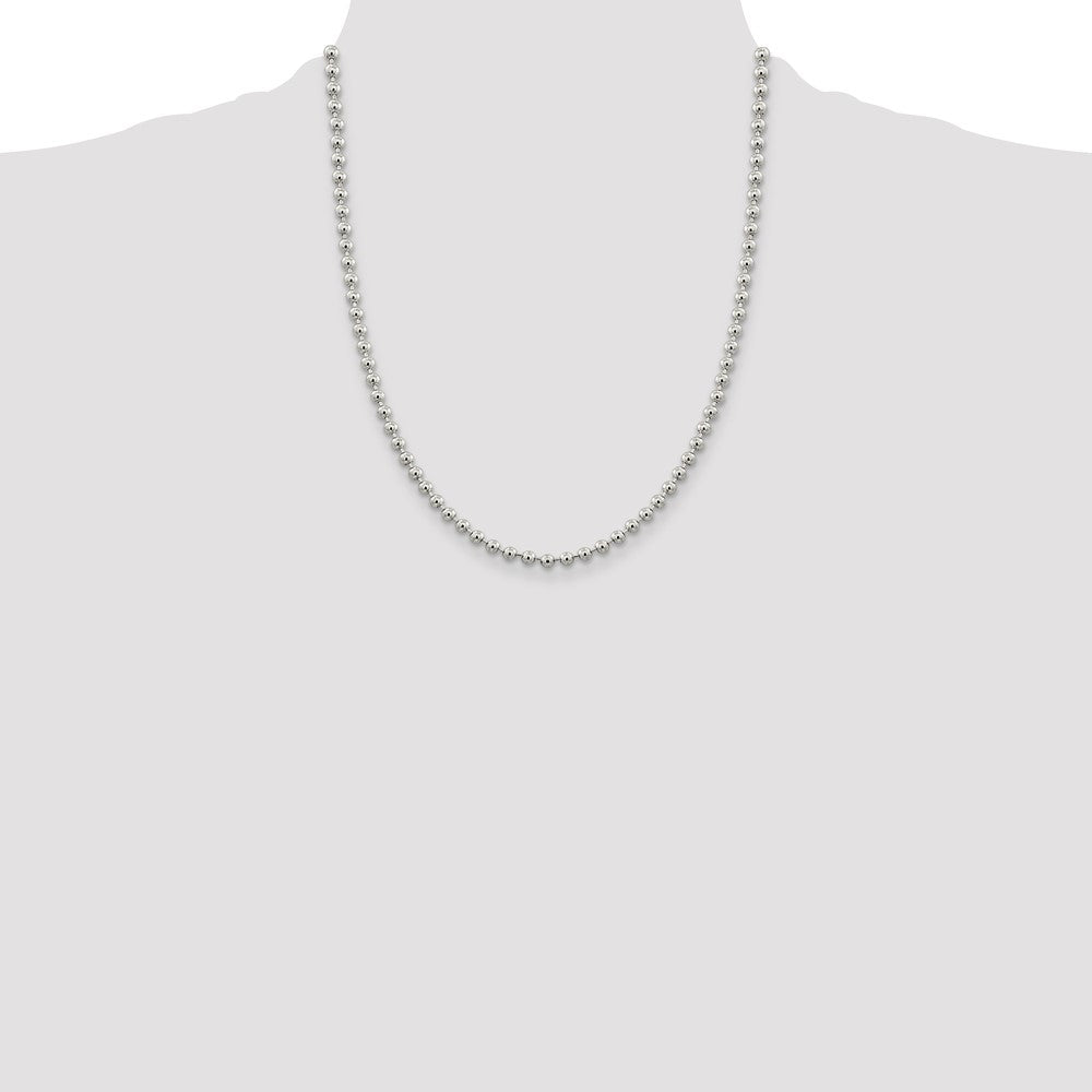 Buy 4mm Sterling Silver Beaded Chain - Stylish & Affordable Jewelry!