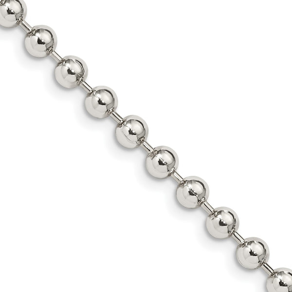 4mm Sterling Silver Beaded Chain - Style GR1-1030779