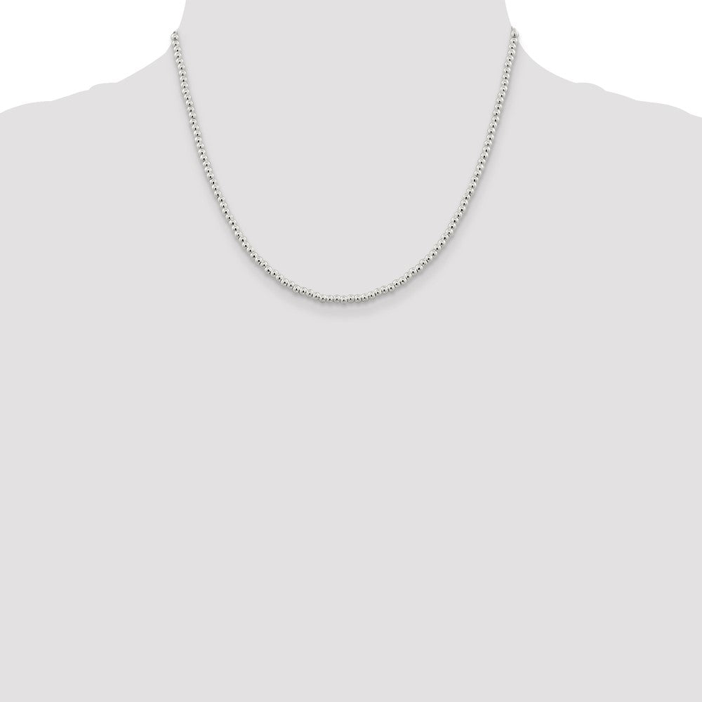 Buy Stylish 3mm Sterling Silver Beads on Box Chain Necklace - Affordable Luxury