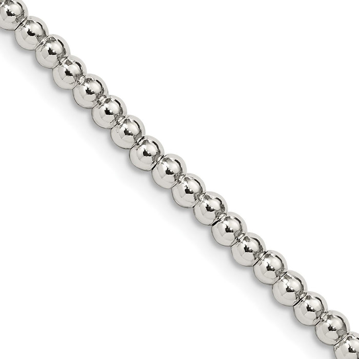 Buy Stylish 3mm Sterling Silver Beads on Box Chain Necklace - Affordable Luxury-1