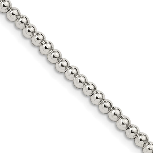Buy Stylish 3mm Beaded Box Chain Necklace in High-Quality Sterling Silver