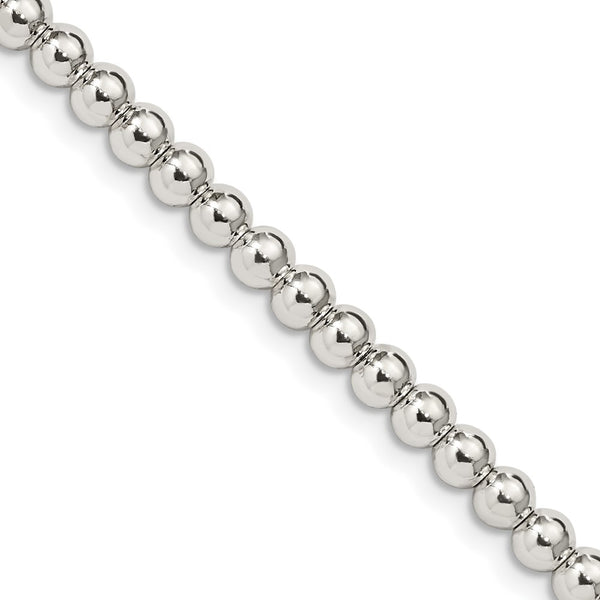 4mm Beaded Box Chain Necklace in Sterling Silver - Style GR1-1030799