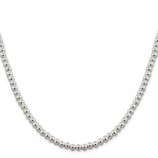 Buy Stylish 5mm Beaded Box Chain Necklace in High-Quality Sterling Silver