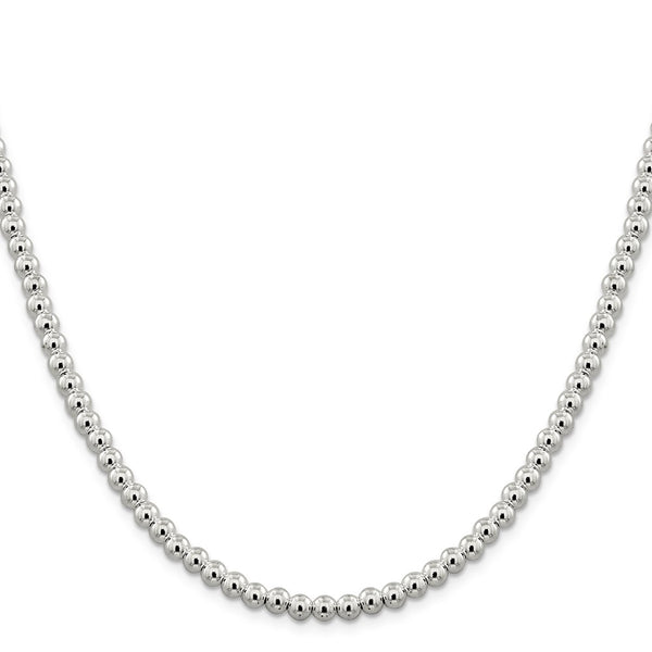 Sterling Silver 5mm Beaded Box Chain Necklace