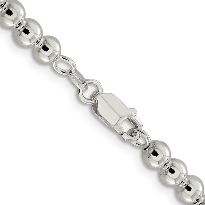 Buy Stylish 5mm Beaded Box Chain Necklace in High-Quality Sterling Silver-3