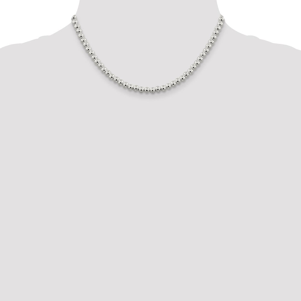 Buy Stylish 5mm Beaded Box Chain Necklace in High-Quality Sterling Silver