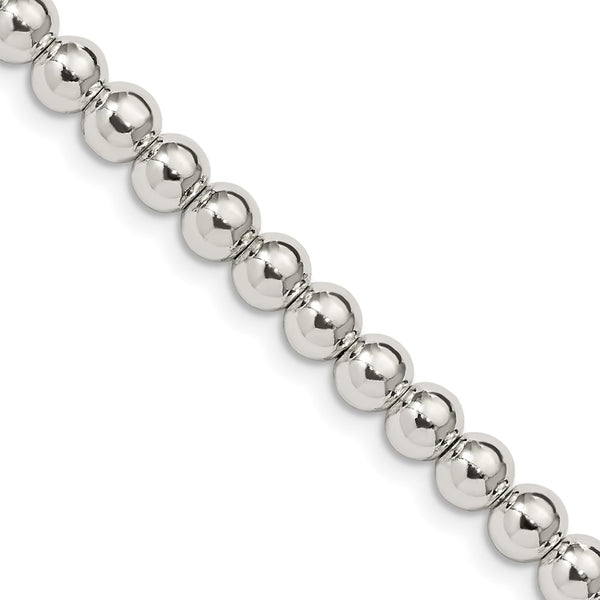 Sterling Silver 5mm Beaded Box Chain Necklace