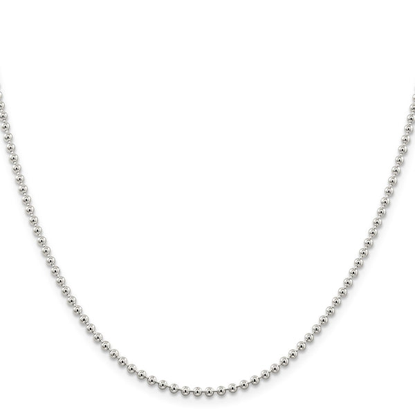 2.35mm Sterling Silver Beaded Chain