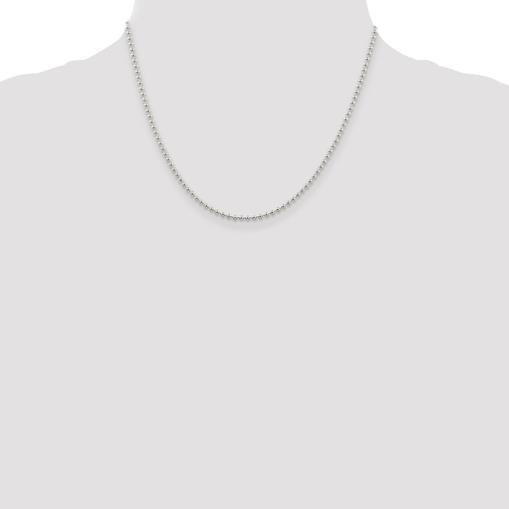 Exclusive 2.35mm Sterling Silver Beaded Chain with 2-Inch Extension