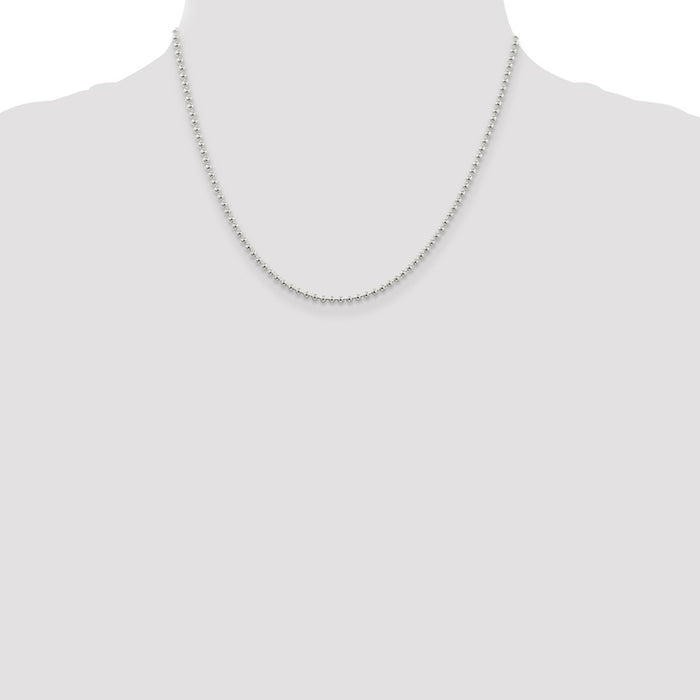 Exclusive 2.35mm Sterling Silver Beaded Chain with 2-Inch Extension-4