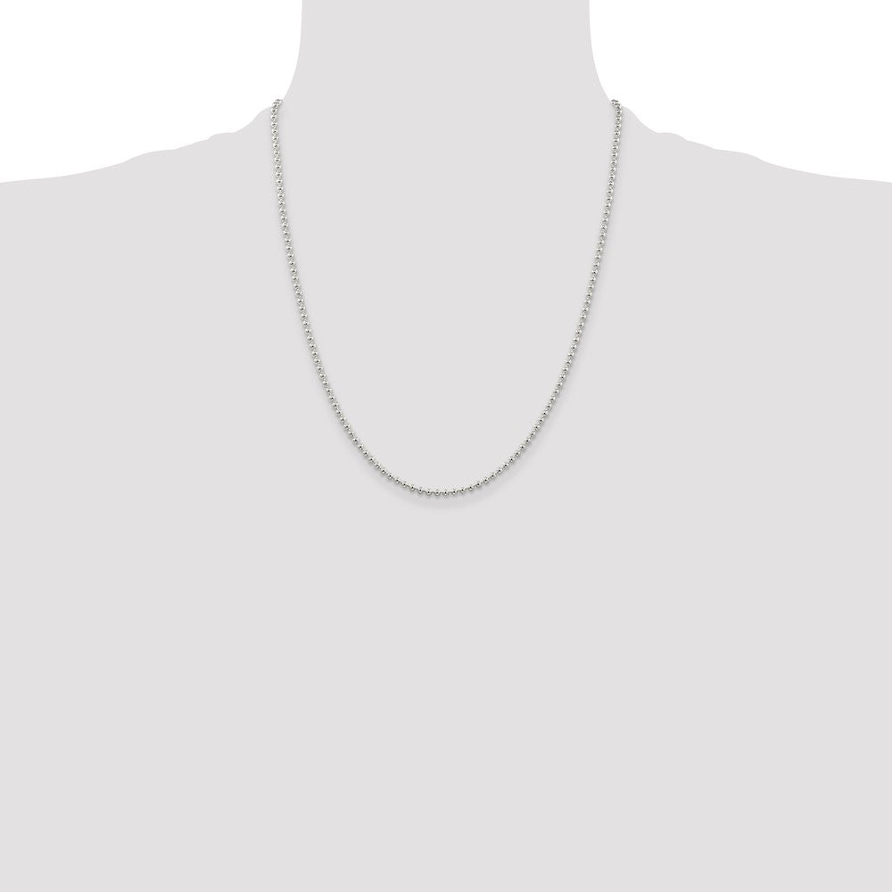 Buy Stylish 2.35mm Sterling Silver Beaded Chain - Affordable Luxury Jewelry