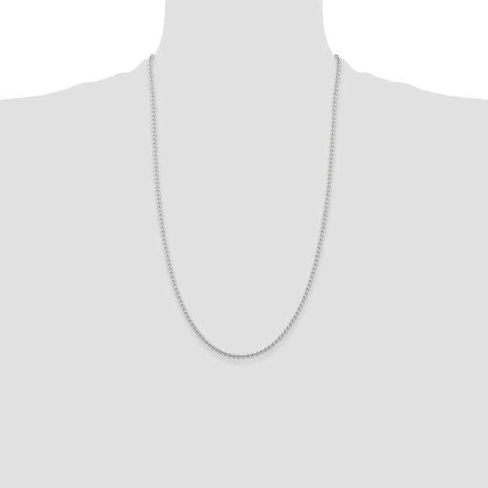 Exclusive 2.35mm Sterling Silver Beaded Chain - Stylish & Affordable Design-4