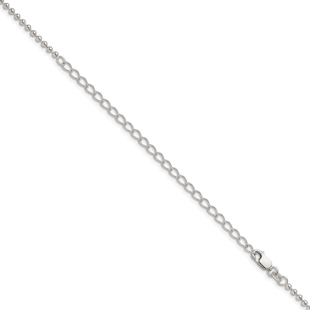 Buy Stylish 2.35mm Sterling Silver Beaded Chain with 4-Inch Extension